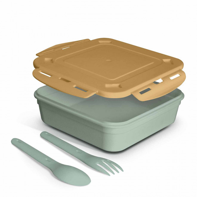 LUNCH BOX PERSONNALISABLE 'PASTO' - vert/camel