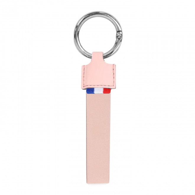 PORTE-CLES PUBLICITAIRE AUTOMOBILE 'POTI AUTOMOBILE RECYCLE' - rose poudre