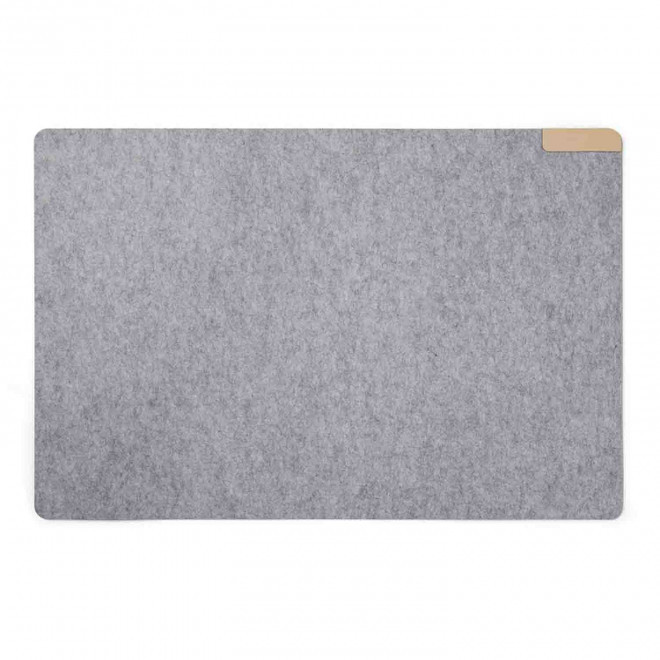 TAPIS DE SOURIS PERSONNALISABLE EN FEUTRE RECYCLE 'BIURO' - gris