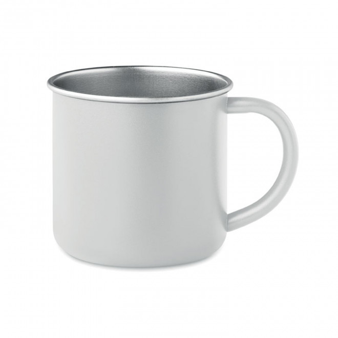 MUG EN INOX RECYCLE PERSONNALISABLE 300 ML 'RAGIA' - blanc