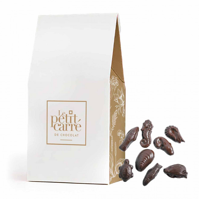 SACHET FRITURE AU CHOCOLAT PERSONNALISABLE 50G BIO 'MIAM' - noir