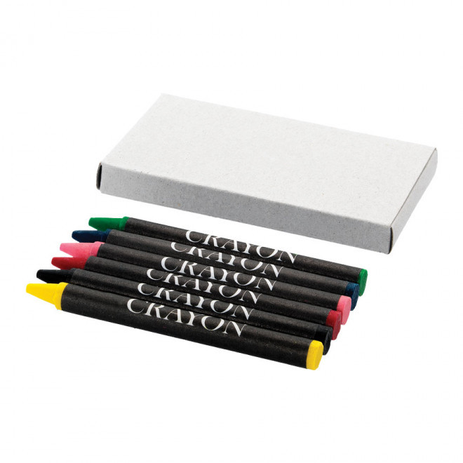 ÉTUI DE 6 CRAYONS GRAS PERSONNALISÉS 'NONO' - gris