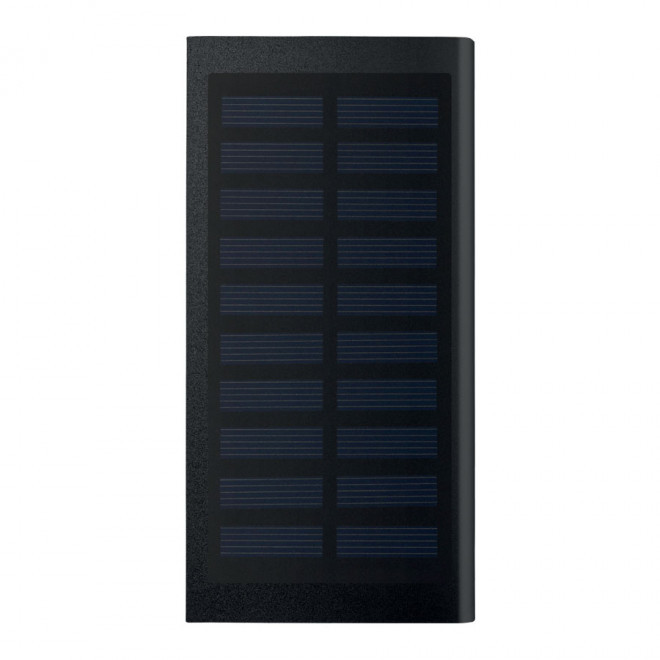 BATTERIE DE SECOURS PUBLICITAIRE SOLAIRE 8000 MAH 'POWERSHINE' - noir