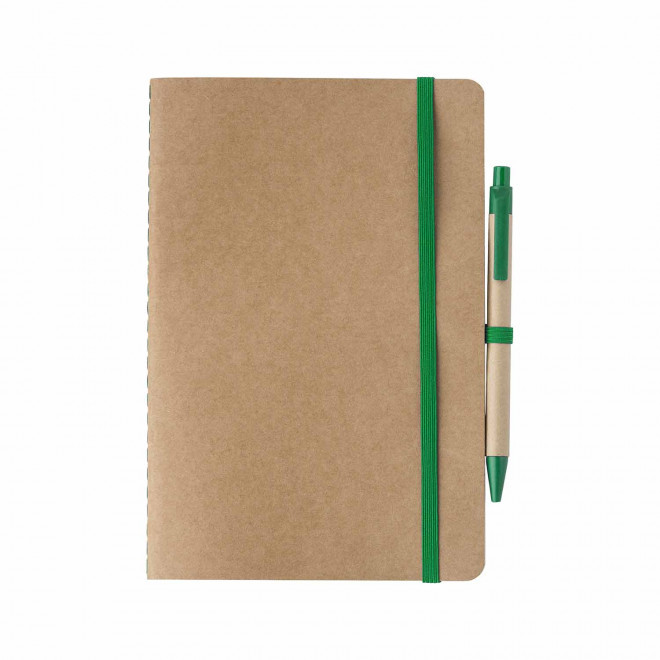 CARNET A5 AVEC STYLO PERSONNALISABLE 'ISIS STYLO' - vert