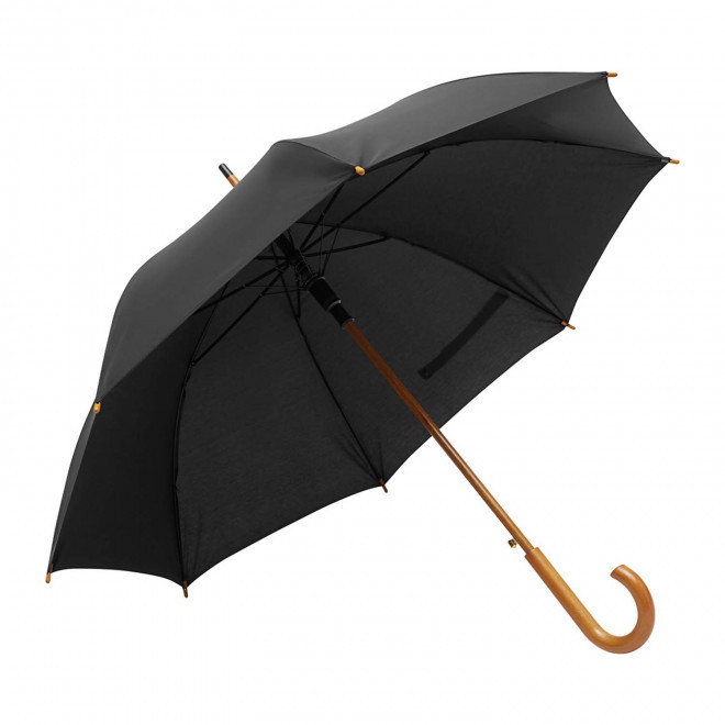 PARAPLUIE CANNE PERSONNALISABLE 'DUNDEE RPET' - noir