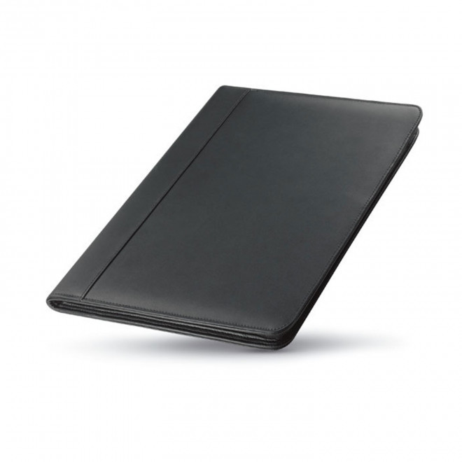 CONFERENCIER EN CUIR A4 PERSONNALISABLE 'BAFFI' - noir