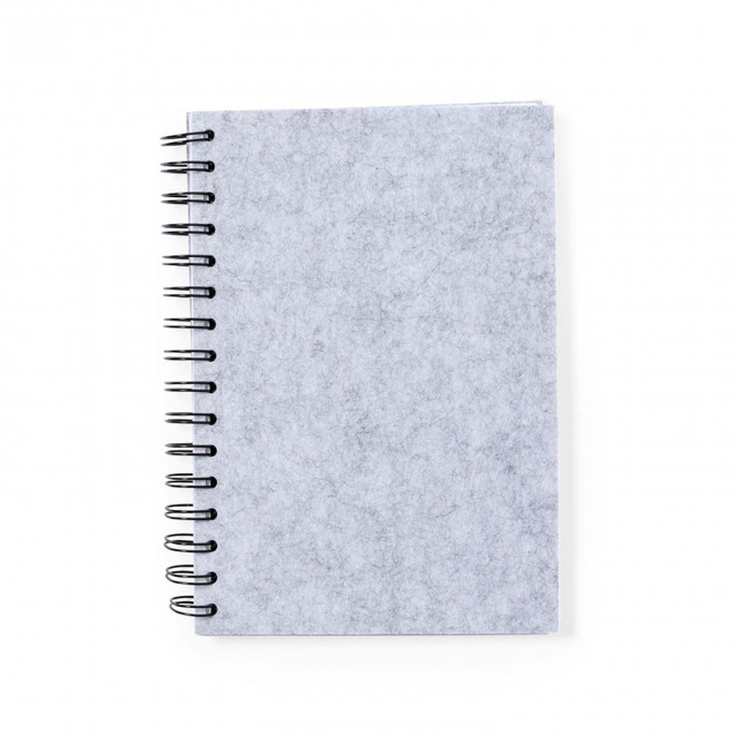 CARNET A5 FEUTRINE PERSONNALISABLE 'BONNIE SPIRALE' - gris clair