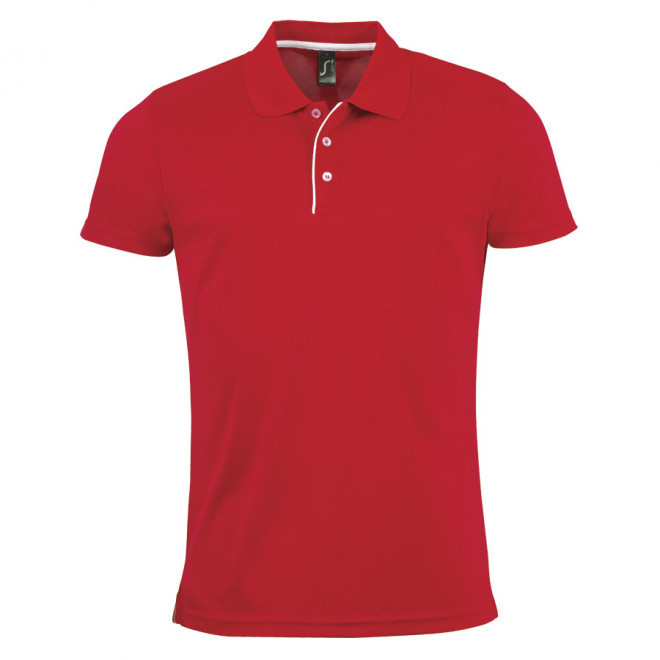 POLO RESPIRANT HOMME 'PERFORMER' 180 GR/M² - rouge