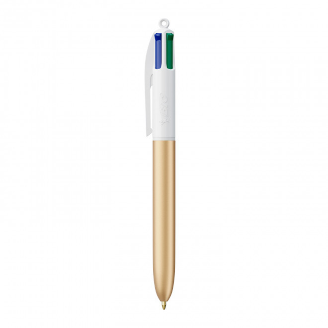 EXPRESS 72H - STYLO BIC® PERSONNALISABLE 4 COULEURS 'GLACE' - blanc/rdoré