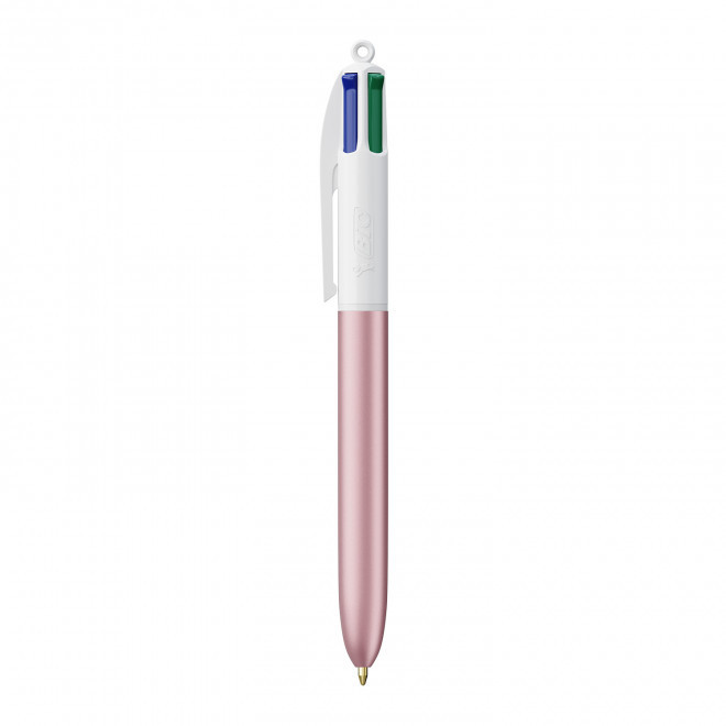EXPRESS 72H - STYLO BIC® PERSONNALISABLE 4 COULEURS 'GLACE' - blanc/rose