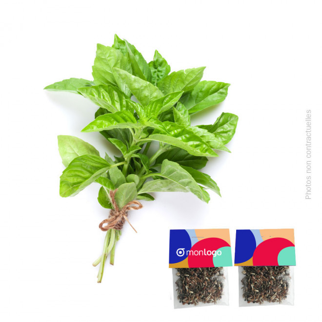 SACHET DE GRAINES PERSONNALISABLE 'SEEDY' - basilic