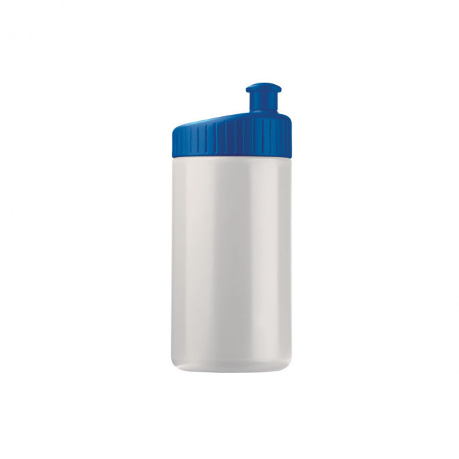 GOURDE DE SPORT PUBLICITAIRE 500ML OPAQUE BLANC 'TRAIL'  - bleu