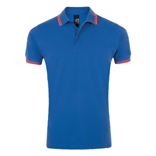 POLO BICOLORE PERSONNALISABLE HOMME 'PASADENA' 200 GR/M² - royal/corail