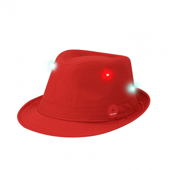 CHAPEAU LED PERSONNALISABLE 'DISCO HAT' - rouge