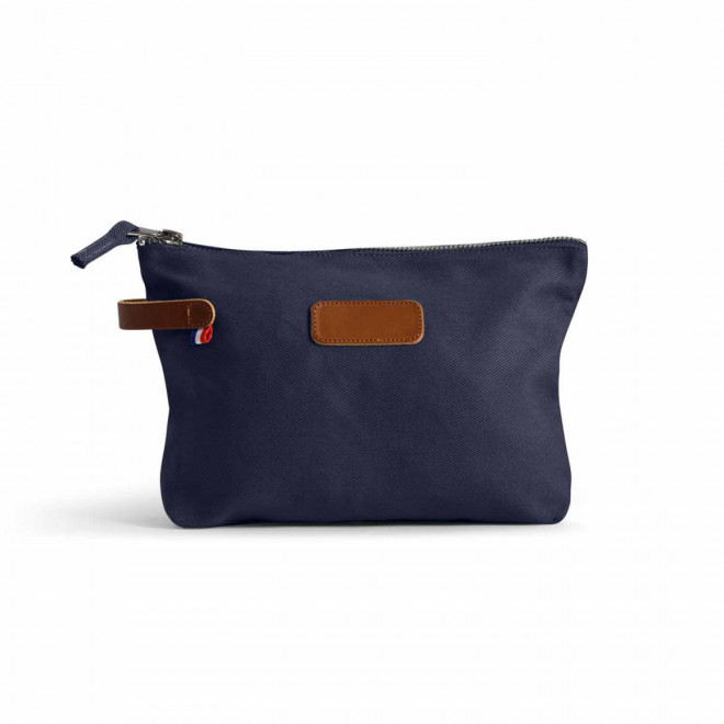 TROUSSE EN COTON BIO MIF PERSONNALISABLE 'MUSETTE' - bleu marine