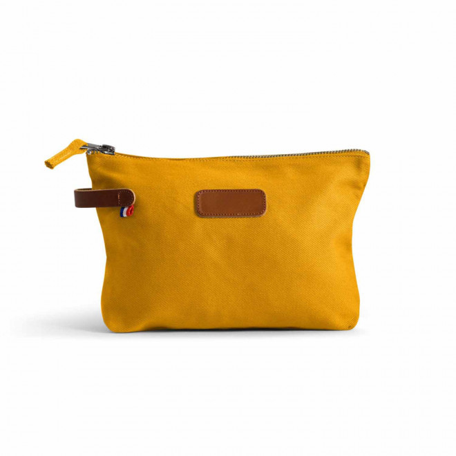 TROUSSE EN COTON BIO MIF PERSONNALISABLE 'MUSETTE' - jaune