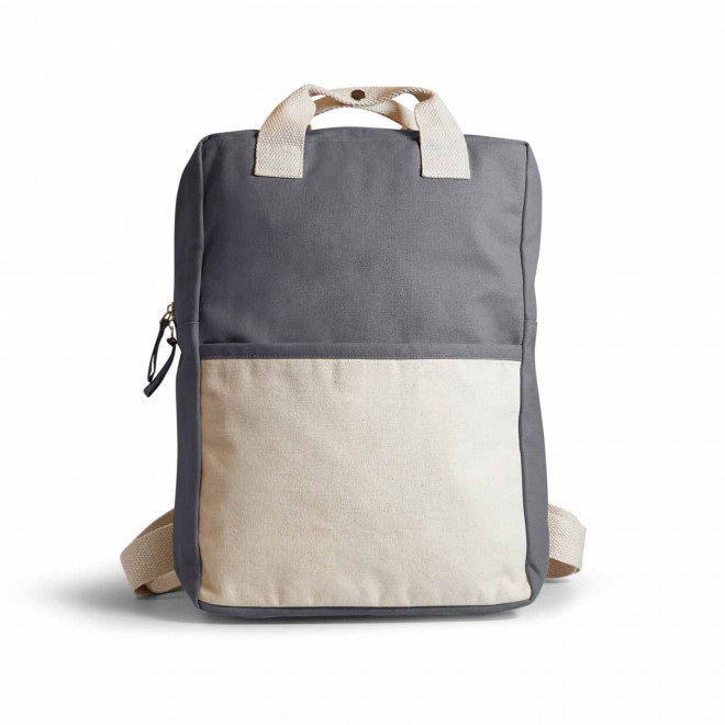 SAC A DOS PERSONNALISABLE EN COTON BIO 'CRUZ' - gris