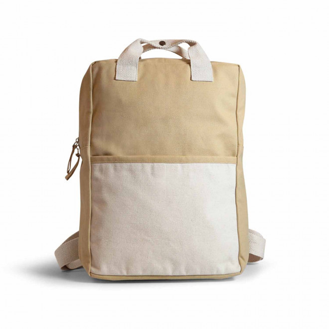 SAC A DOS PERSONNALISABLE EN COTON BIO 'CRUZ' - beige