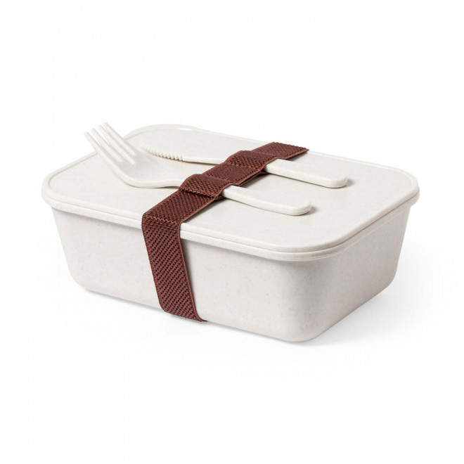 LUNCH BOX PERSONNALISABLE AVEC COUVERTS 'DOPPITA MAX' - naturel