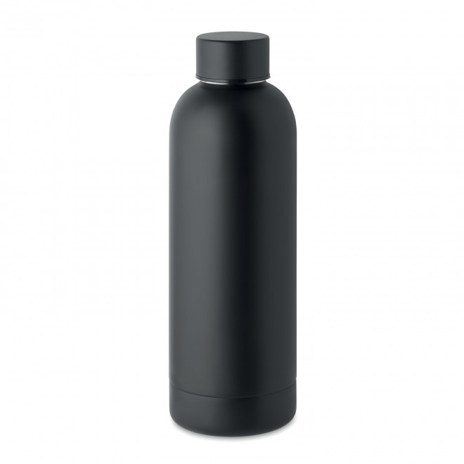 BOUTEILLE PERSONNALISABLE ISOTHERME 500ML RECYCLE 'SPAZIO' - noir