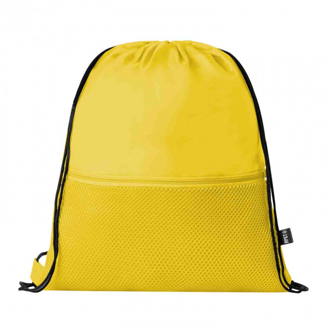 SAC A DOS PERSONNALISABLE CORDELETTE RPET 'NAZU' - jaune