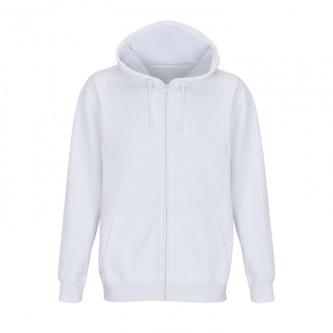 SWEAT ZIPPE PERSONNALISABLE CAPUCHE MIXTE 'CARTER' - blanc