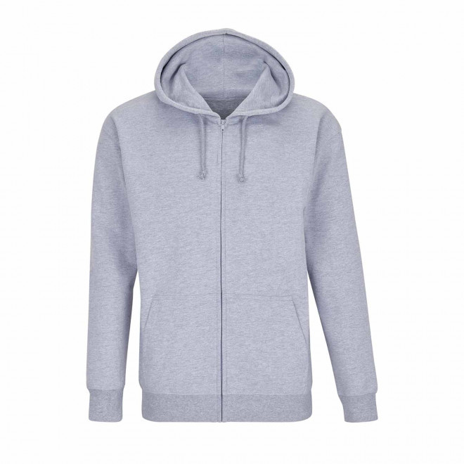 SWEAT ZIPPE PERSONNALISABLE CAPUCHE MIXTE 'CARTER' - gris chiné