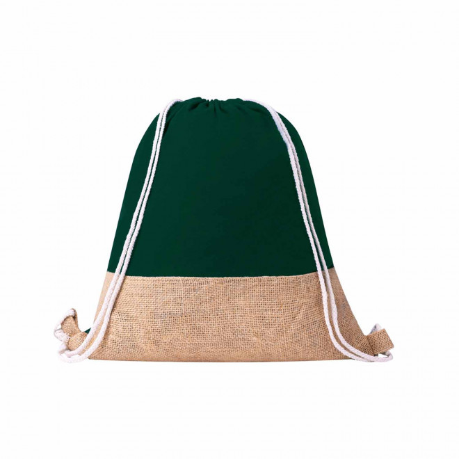 SAC A DOS PERSONNALISABLE COTON JUTE 'JILO' - vert