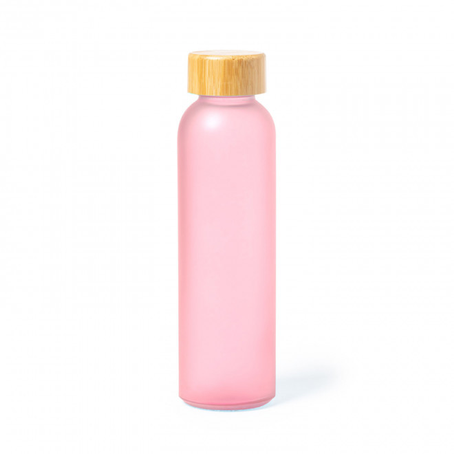 BOUTEILLE EN VERRE PERSONNALISABLE 500 ML 'LODO COLOR' - rose