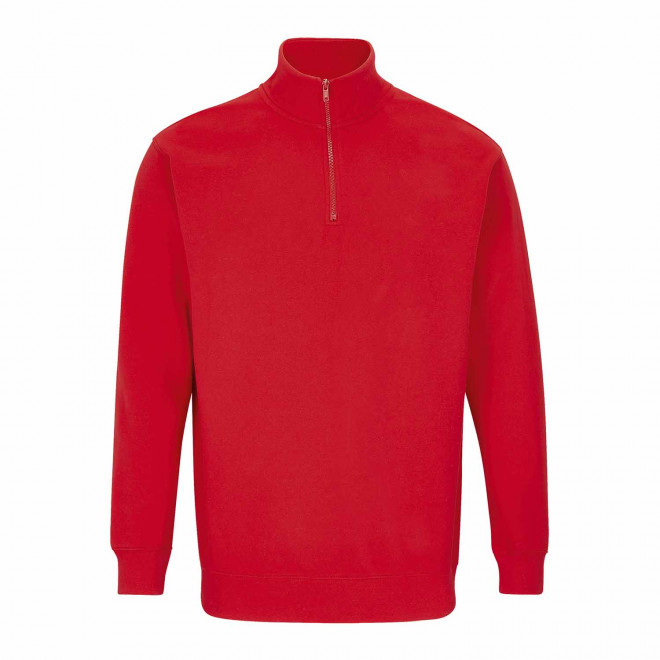 SWEAT PERSONNALISABLE DEMI-ZIP MIXTE 'CONRAD' - rouge