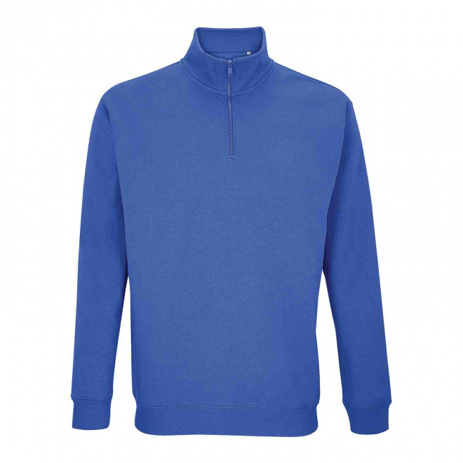 SWEAT PERSONNALISABLE DEMI-ZIP MIXTE 'CONRAD' - bleu royal