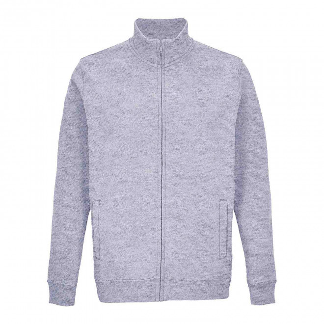 SWEAT ZIPPE PERSONNALISABLE MIXTE 'COOPER' - gris chiné