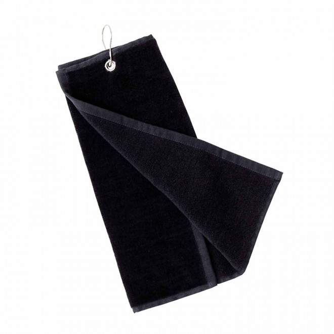 SERVIETTE GOLF PERSONNALISABLE 'GOLOFA COTON' - noir