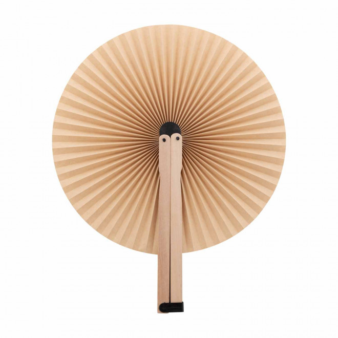 EVENTAIL PERSONNALISABLE EN KRAFT ET BAMBOU 'CHO' - naturel