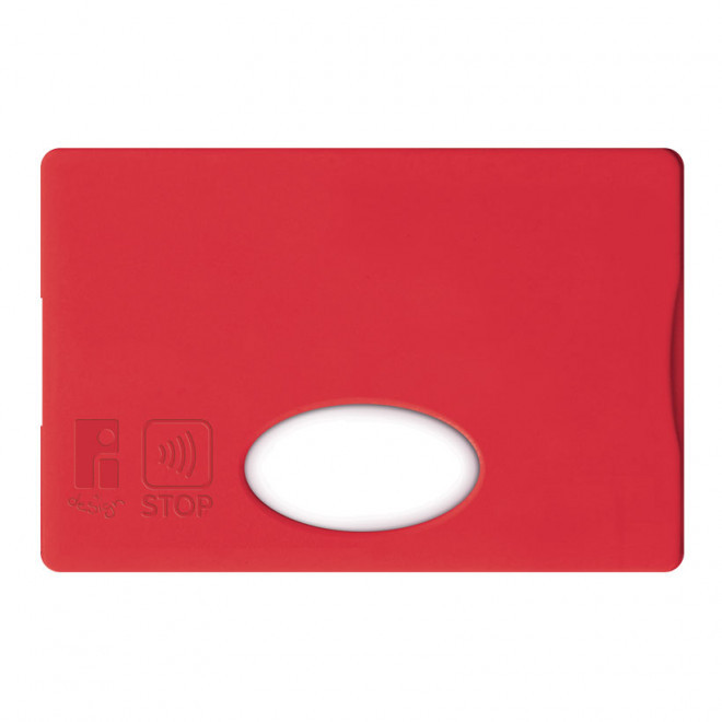 ETUI-CARTE PERSONNALISABLE RIGIDE ANTI-RFID 'LINZ' - rouge
