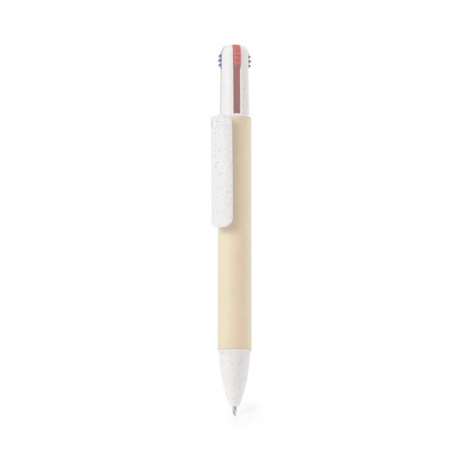 STYLO 4 COULEURS PERSONNALISABLE 'BRAVO' - naturel