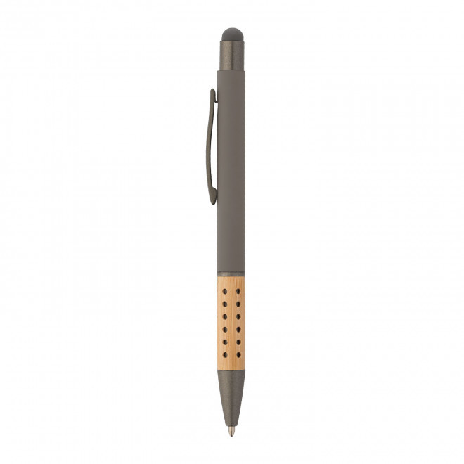 STYLO PERSONNALISABLE 'SOFTLY TOUCH BAMBOU' - gun métal