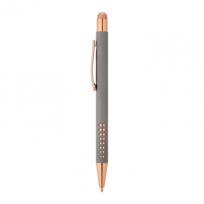 STYLO PERSONNALISABLE 'SOFTLY TOUCH DOT' - gris
