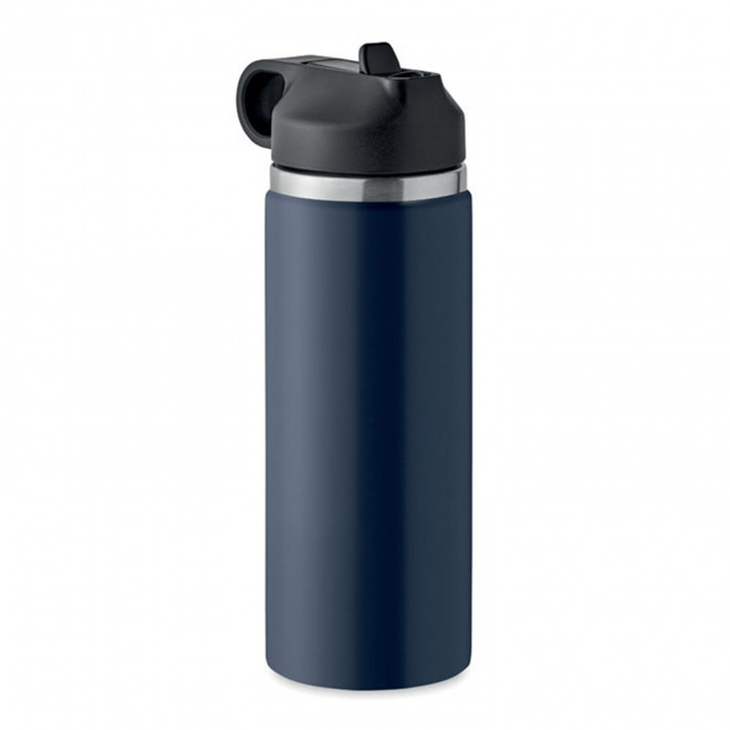BOUTEILLE ISOTHERME PERSONNALISABLE PAILLE 500ML 'FRAG' - bleu marine