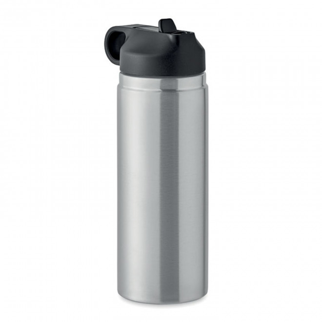 BOUTEILLE ISOTHERME PERSONNALISABLE PAILLE 500ML 'FRAG' - argenté mat