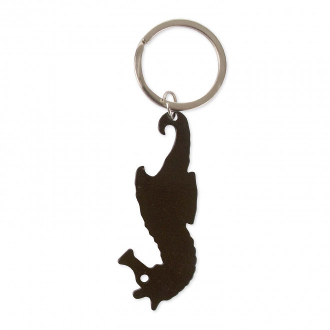 PORTE CLE PERSONNALISABLE DECAPSULEUR 'HIPOCAMPI' - noir