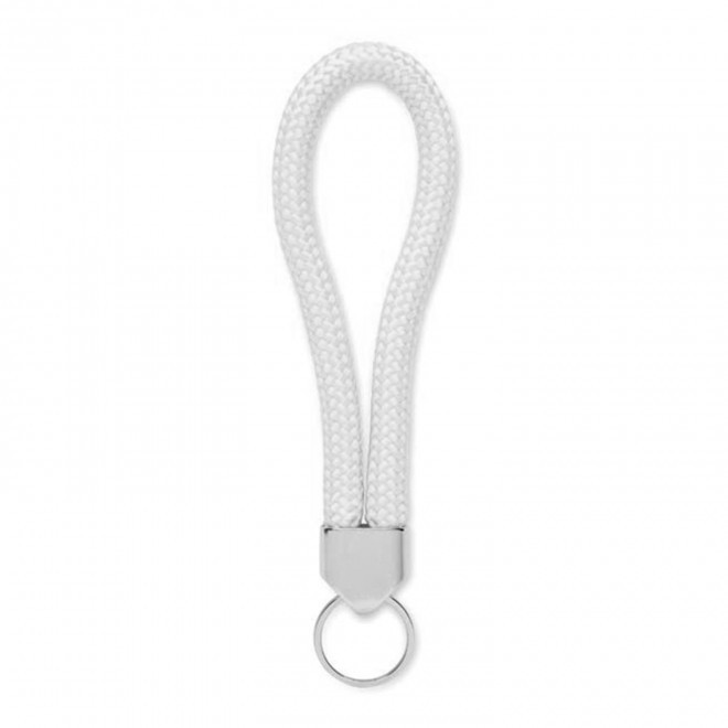 PORTE CLE CORDE PERSONNALISABLE 'KALOU' - blanc