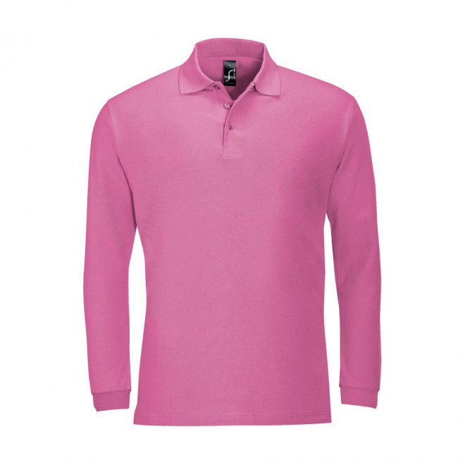 POLO PUBLICITAIRE MANCHES LONGUES HOMME 'WINTER II' - rose flash