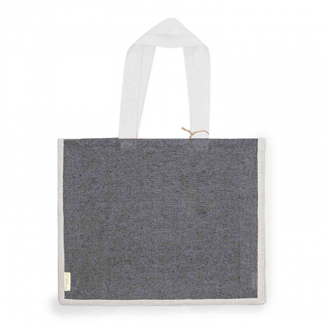 CABAS EN JUTE ET COTON RECYCLE PERSONNALISABLE 'LAIMA' - noir