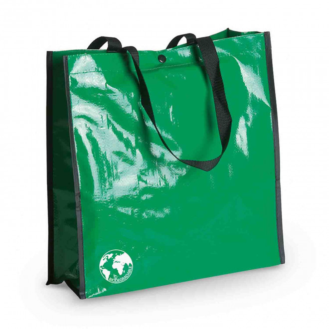 CABAS PERSONNALISABLE  NON TISSE LAMINE BOUTON 'VILLO' - vert