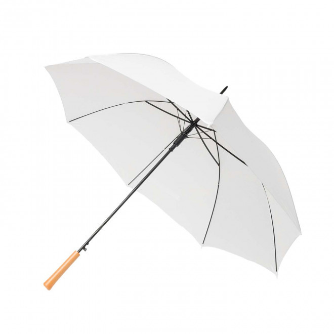 PARAPLUIE PERSONNALISABLE MANCHE DROIT AUTO 'ABERDEEN' - blanc