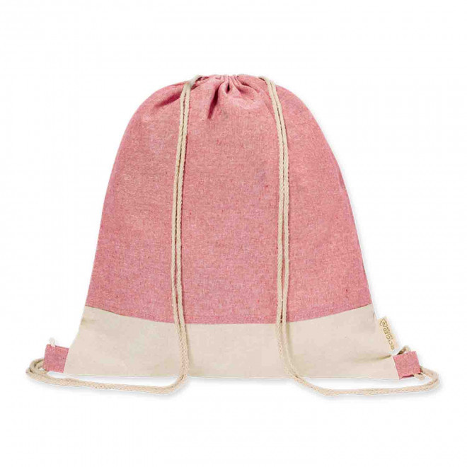 SAC A DOS CORDELETTE RECYCLE PERSONNALISABLE 'FORCOLA' - rouge