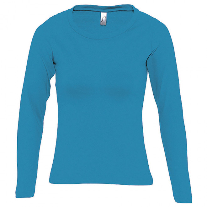 TEE-SHIRT PERSONNALISE FEMME MANCHES LONGUES 'MAJESTIC' 150 GR/M² - aqua