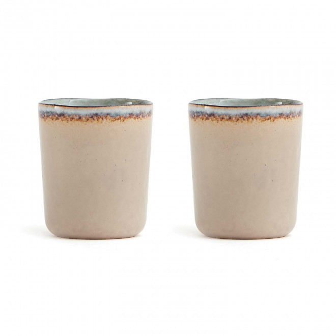 SET DE 2 TASSES EN GRES PERSONNALISABLE 'HORUNA' - beige