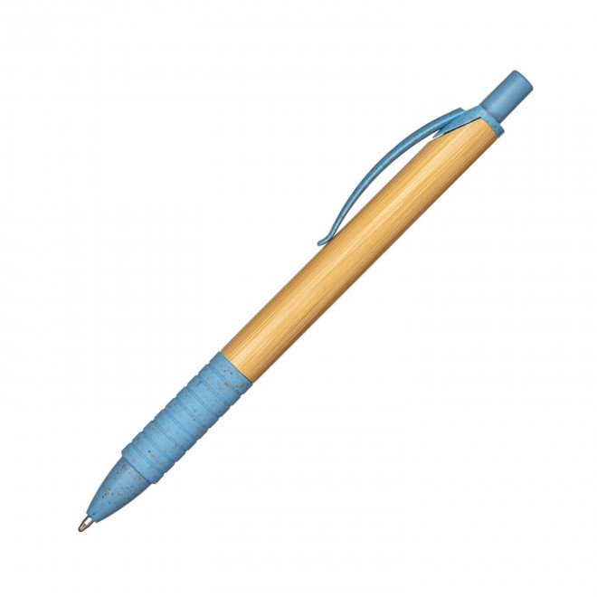 STYLO EN BAMBOU PERSONNALISBLE 'BAMGRIP' - bleu